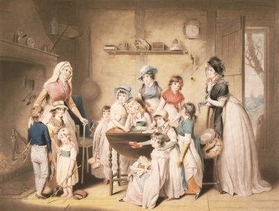 Die Waisen des Seemanns oder Das Abonnement der jungen Damen, graviert von William Ward (1766-1826), veröffentlicht 1800 von William Redmore Bigg